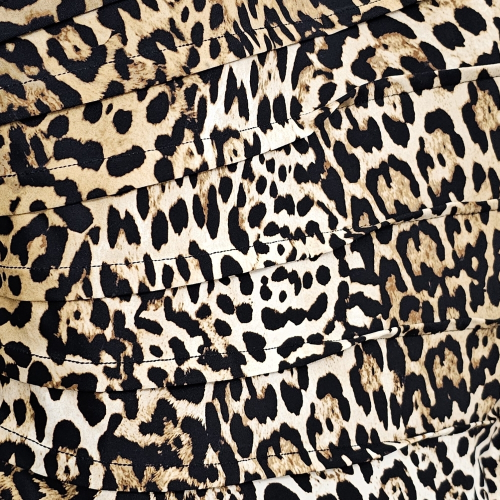 Nwt DKNY Animal Print Brown/Black 1 piece Pleated Front Detail Swimsuit - Picture 17 of 17
